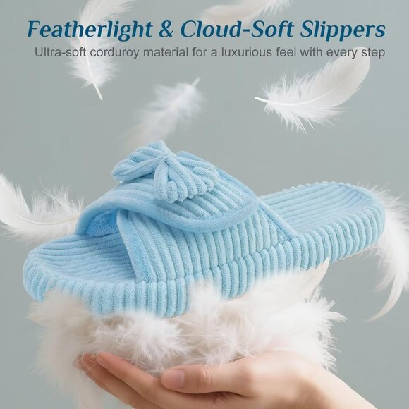 🆕Woman Blue Arch Support Open Toe Orthopedic Adjustable Home Indoor Slippers - Picture 10 of 11